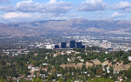 Woodland Hills in the foreground, including Warner Center, from the Top of Topanga Overlook